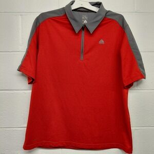 Nike ACG 1/4 Zip Polo Shirt Men XL Orange Gray  Fit Dry Performance Golf Tennis